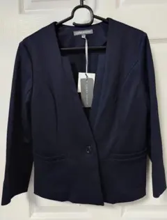 ローラアシュレイ★Laura Ashley★ネイビー　ノーカラージャケット