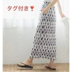 タグ付き❣ コカ バティック柄プリーツスカート 幾何学柄 ロング 総柄 楽ちん