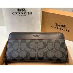COACH 長財布 財布 シグネチャー アコーディオンラウンドジップC7800