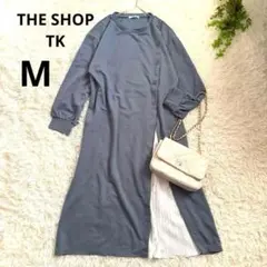 THE SHOP TK◆ロングワンピース　サイドプリーツボタン装飾　水色　Mのサムネイル
