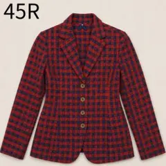 45R フォーティファイブアール チェック カーディガン 3 レディース L 赤のサムネイル
