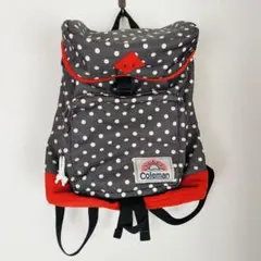 【ほぼ未使用】Coleman 水玉 リュック　バックパック　ネイビー　コールマン