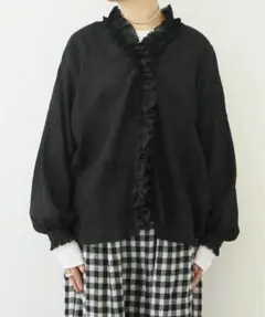journal standard luxe　リファイン フリルブラウス　ブラックのサムネイル