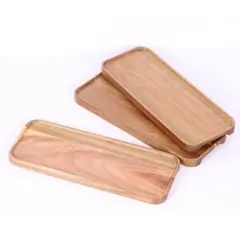 ※木製プレート サービングトレイ長方形木製サービングトレイ 3枚セット