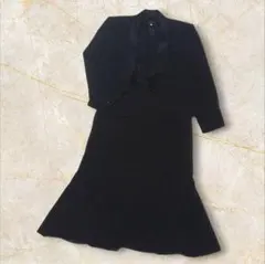 【東京ソワール】フォーマルワンピース　ジャケット　２点セット　高級礼服　ブラック