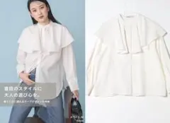 襟フリルブラウス