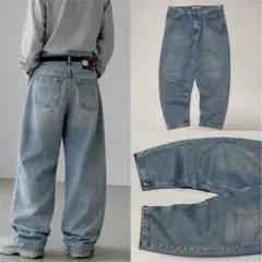 00s aldies ウォッシュ フェード デニム サルエルパンツ y2k 平成 