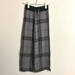 zozoで購入♡チェックのニットパンツ　グレー系