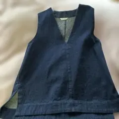studio CLIP デニム地Vネック ベスト