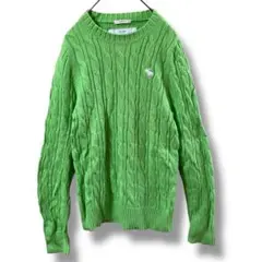 Abercrombie & Fitch ケーブル ニットセーター ライトグリーン