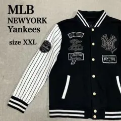 MLBライセンス ニューヨークヤンキーススタジャン XXLメンズ 黒白スウェット