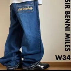 美品00s サーベニーマイルズ 隠しポケット付き ヘビーオンスバギーデニム B系