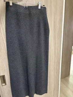 スピックアンドスパン　ラメリブニットタイトスカート