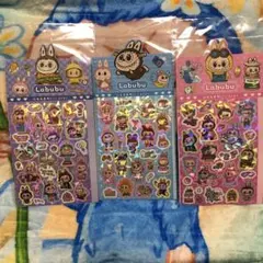 セール！新品★ラブブLabubu キラキラシール 3パックセット