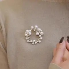 パールブローチ　サークルブローチ