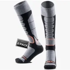 メリノウール スキーソックス 2 足 防寒 膝丈 靴下 スキー スノーボード
