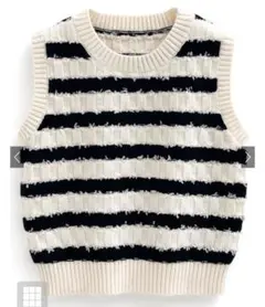 【新品】GRLボーダー柄ノースリーブニットベスト