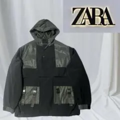 即完売品　ZARAブラック マウンテンパーカー フード付き　XL