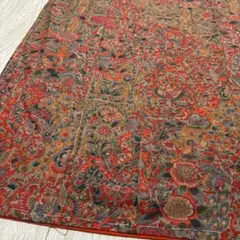 結城紬 裄66 更紗模様 織に染 正絹 AK-4157