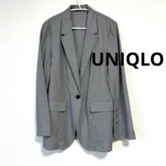UNIQLO グレー チェック柄 テーラードジャケット　フォーマル　カジュアル