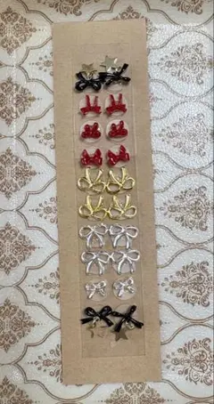 No.13 多彩なリボン型の耳ツボジュエリーシール　20粒