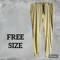 ベージュ カジュアルパンツ ウエストゴム付き　カジュアル　古着