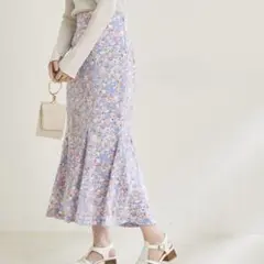 ナチュラルクチュール　花柄マーメイドスカート