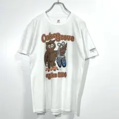 00sヴィンテージ・Tシャツ アメリカ企業ロゴ キャラ 白M