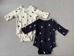 綿100% 長袖ボディスーツ2枚セット 70サイズ