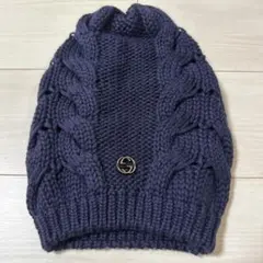 （綺麗）エンポリオアルマーニ　ダークブルー ニットポンチョ フリンジ付き 綺麗）エンポリオアルマーニ ダークブルー ニットポンチョ フリンジ