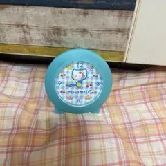 HELLO KITTY 水色 置時計 クォーツ　ミニ　さくらんぼ　1999