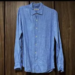KATHARINE HAMNETT LONDON リネンシャツ XL 水色のサムネイル