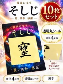 そしじ丸シール 透明・黒字（直径4cm）10枚セット