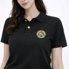 激レア　ヴィンテージ　burberry ブラックポロシャツ　刺繍ロゴ付き