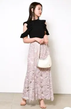 スナイデル　カッティングレースマーメイドスカート　ピンク　ベージュ　美品