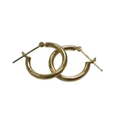 10金【2×15mm 定番フープピアス】イエローゴールド K10刻印入 - メルカリ