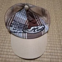 チェック柄ストライプキャップ 54cm