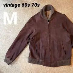 ビンテージ60s 70s【片爪ピンロック・モールスキンブルゾン】焦茶