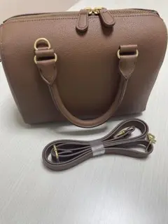 UNIQLO レザータッチ 2way ボストンバッグ ブラウン