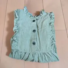 【コンビミニ】ワンピース/コーデュロイ/カーキグリーン色/80