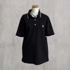 aeae ドット柄 半袖ポロシャツ 黒 - メルカリ