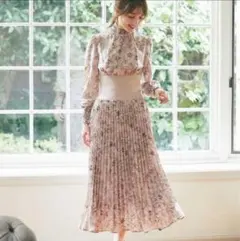 tocco closet ロングワンピース　花柄　プリーツスカート