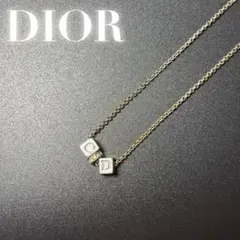 Christian Dior ディオール ロゴ キューブ シルバー ネックレス