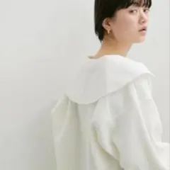 美品　アダムエロペ　サステナブル襟付きカラーカーディガン　取り外し可　2way