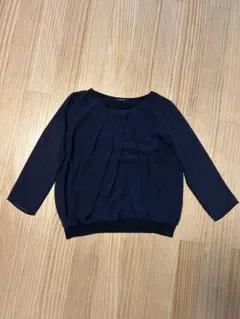 COMME CA ISM ネイビー 長袖ブラウス