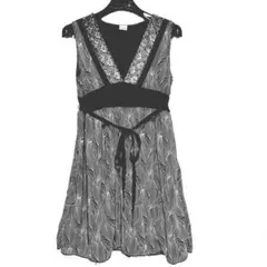 axes femme/シフォンリーフ柄ノースリーブチュニックワンピースのサムネイル