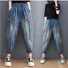 大きいサイズ レディース デニム　パンツ　ゆったり　春夏 秋 新品