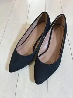 ナノユニバース スエード パンプス 黒 サイズ36（23cm）