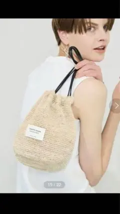 beautifulpeople カゴバッグ　ホワイト beautifulpeople カゴバッグ ホワイト plaid vinyl logo tape