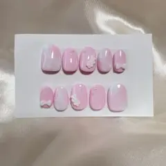 ピンク×マーブル ネイルチップ